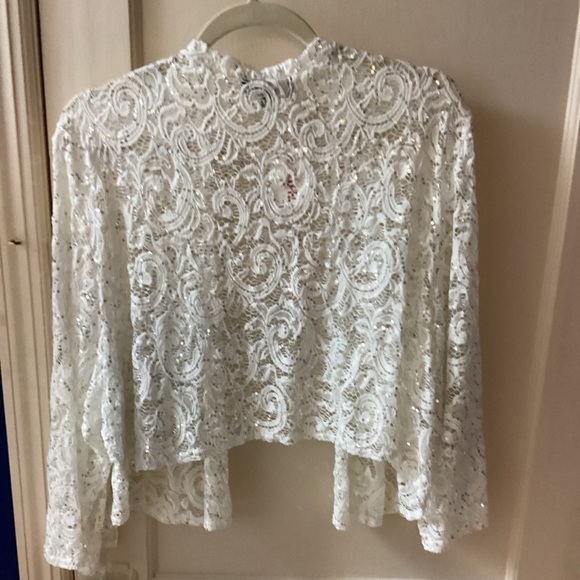Women’s White Lace/Beaded Balero Jacket-Size 3X-NWT - Picture 5 of 7